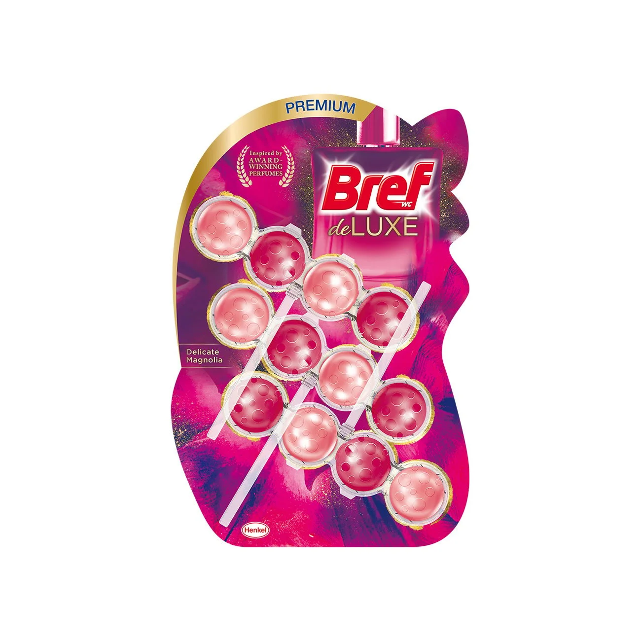 Air freshener for toilet Bref WC Deluxe, magnolia, 50 g, 3 count