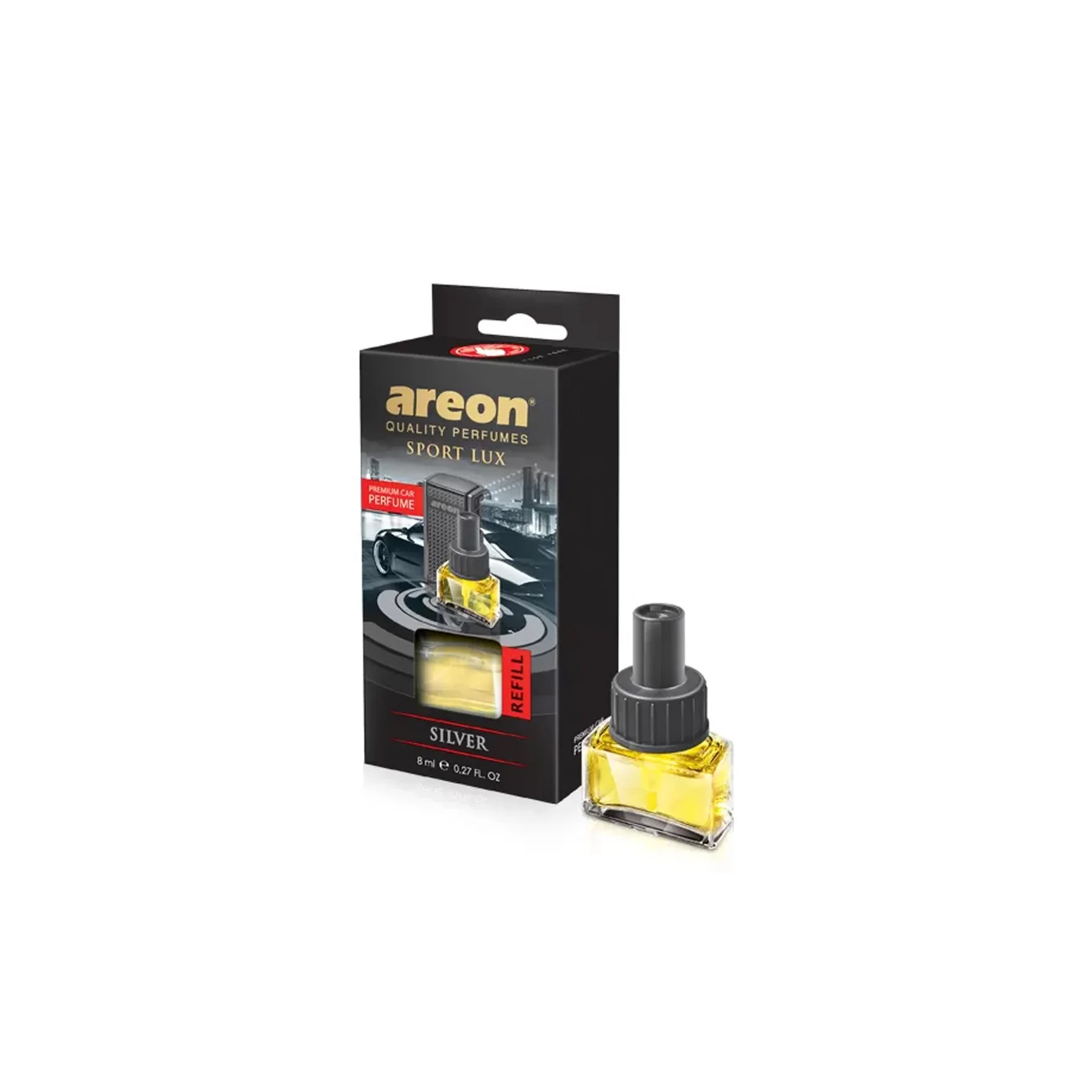 Refill for air freshener for car Areon Silver, 8 ml