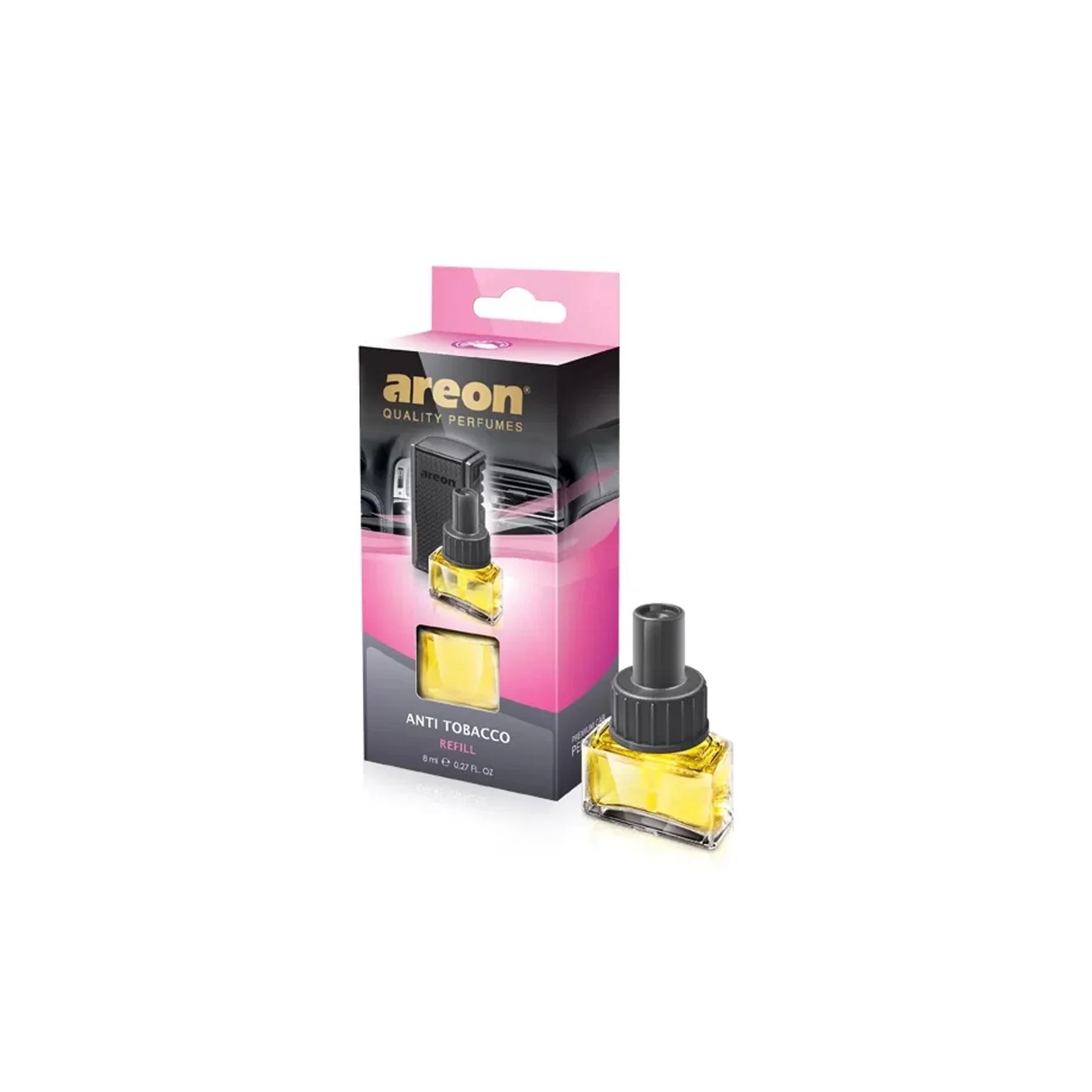 Refill for air freshener for car Areon Anti Tobacco, colorful, 8 ml