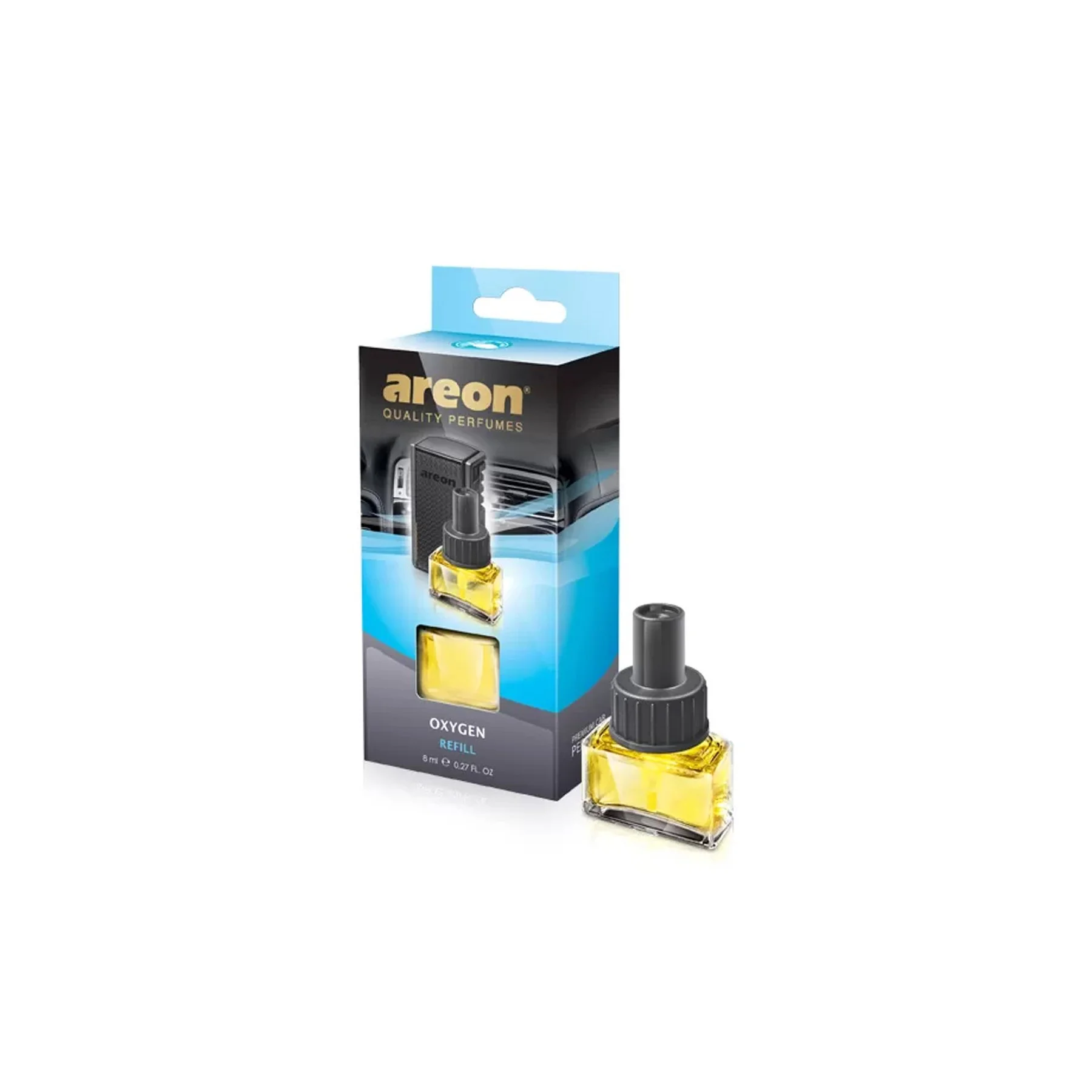 Refill for air freshener for car Areon Oxygen, colorful, 8 ml
