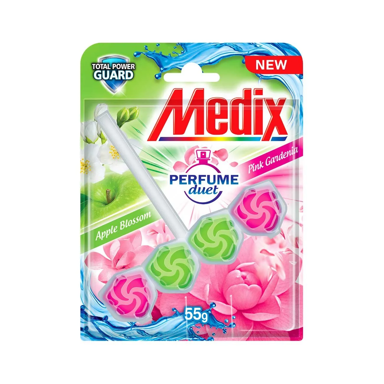 Air freshener for toilet Medix Perfume Duet, Apple & Pink, 55 g