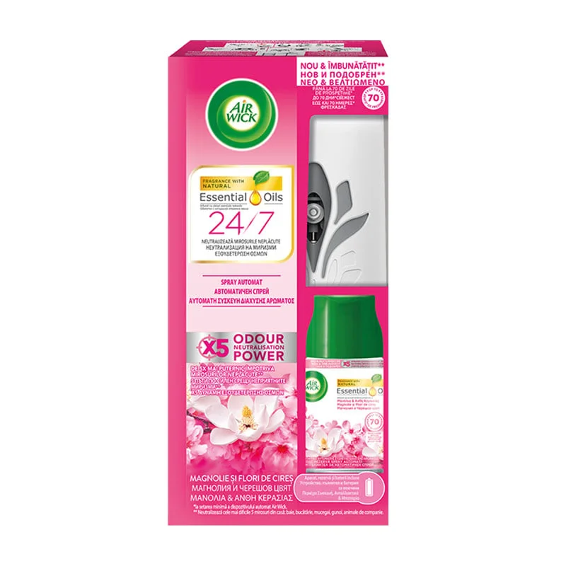 Air Wick Freshmatic Air Freshener, starter kit, Magnolia & Cherry, 250 ml