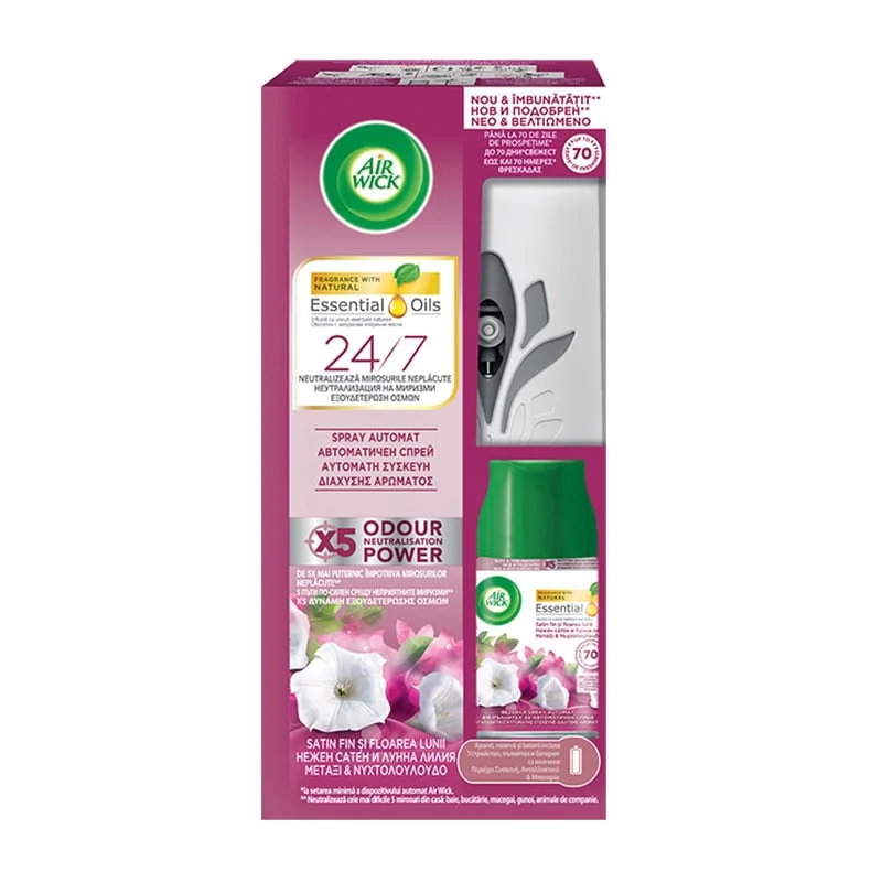 Air Wick Freshmatic Air Freshener, starter kit, Soft Satin & Moon Lily, 250 ml