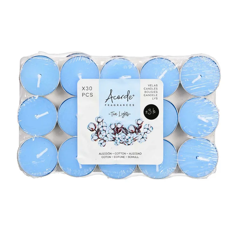 Tealights Acorde, Cotton, 3 hours, 30 pcs