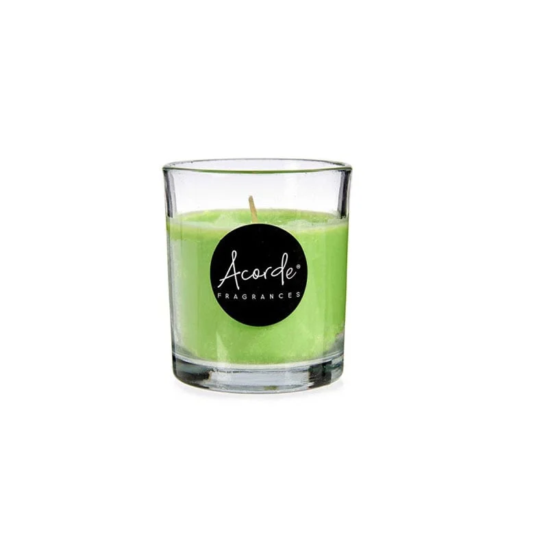 Scented candle Acorde, Green Tea, in a glass cup, 30 hours