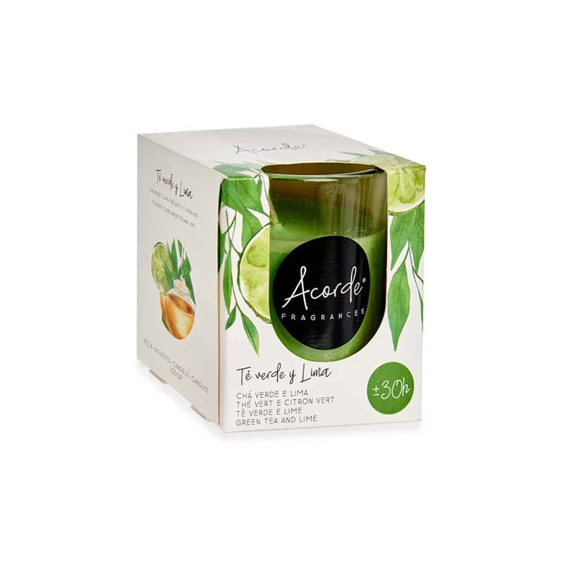 Scented candle Acorde, Green Tea, in a glass cup, 30 hours