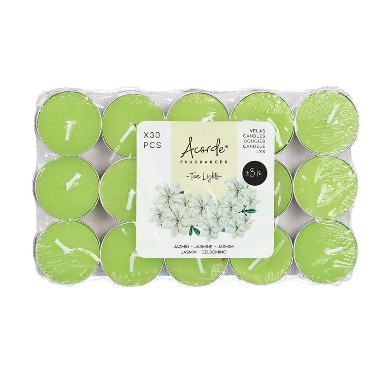 Tealights Acorde, Jasmine, 3 hours, 30 pcs