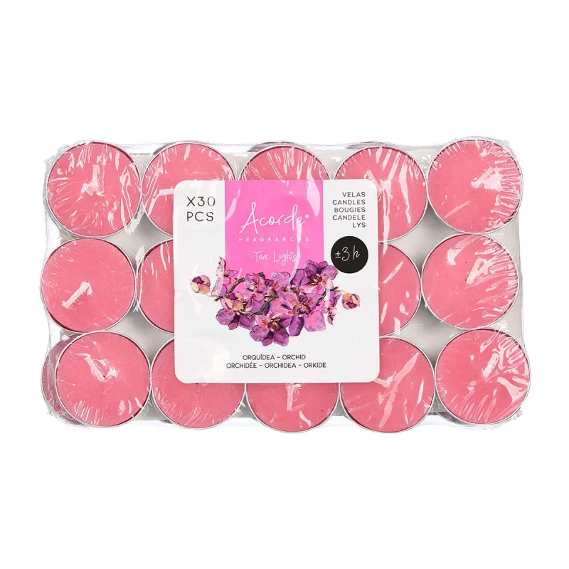 Tea lights Acorde, Orchid, 3 hours, 30 pcs
