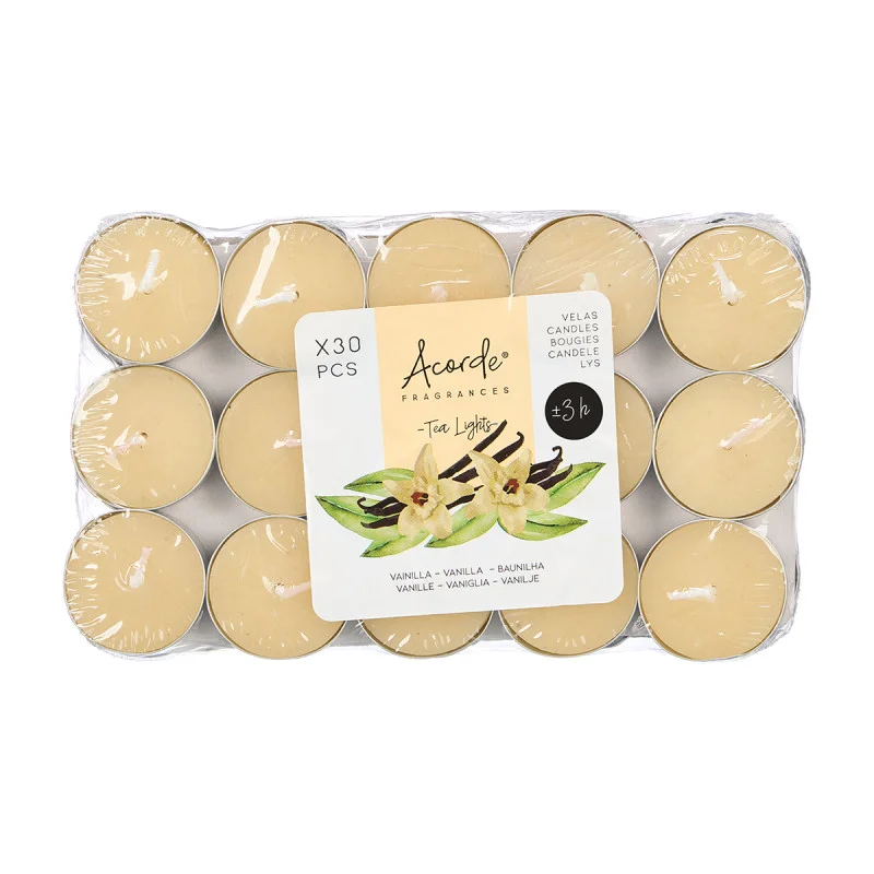 Tea lights Acorde, Vanilla, 3 hours, 30 pcs