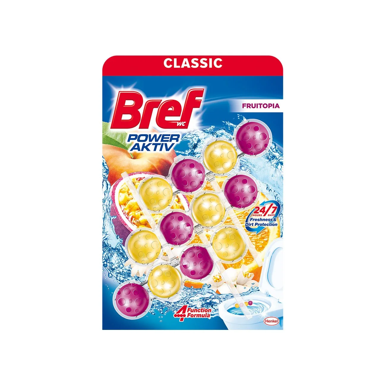 BREF POWER ACTIVE FRUITOPIA WC FRESHENER 3x50G