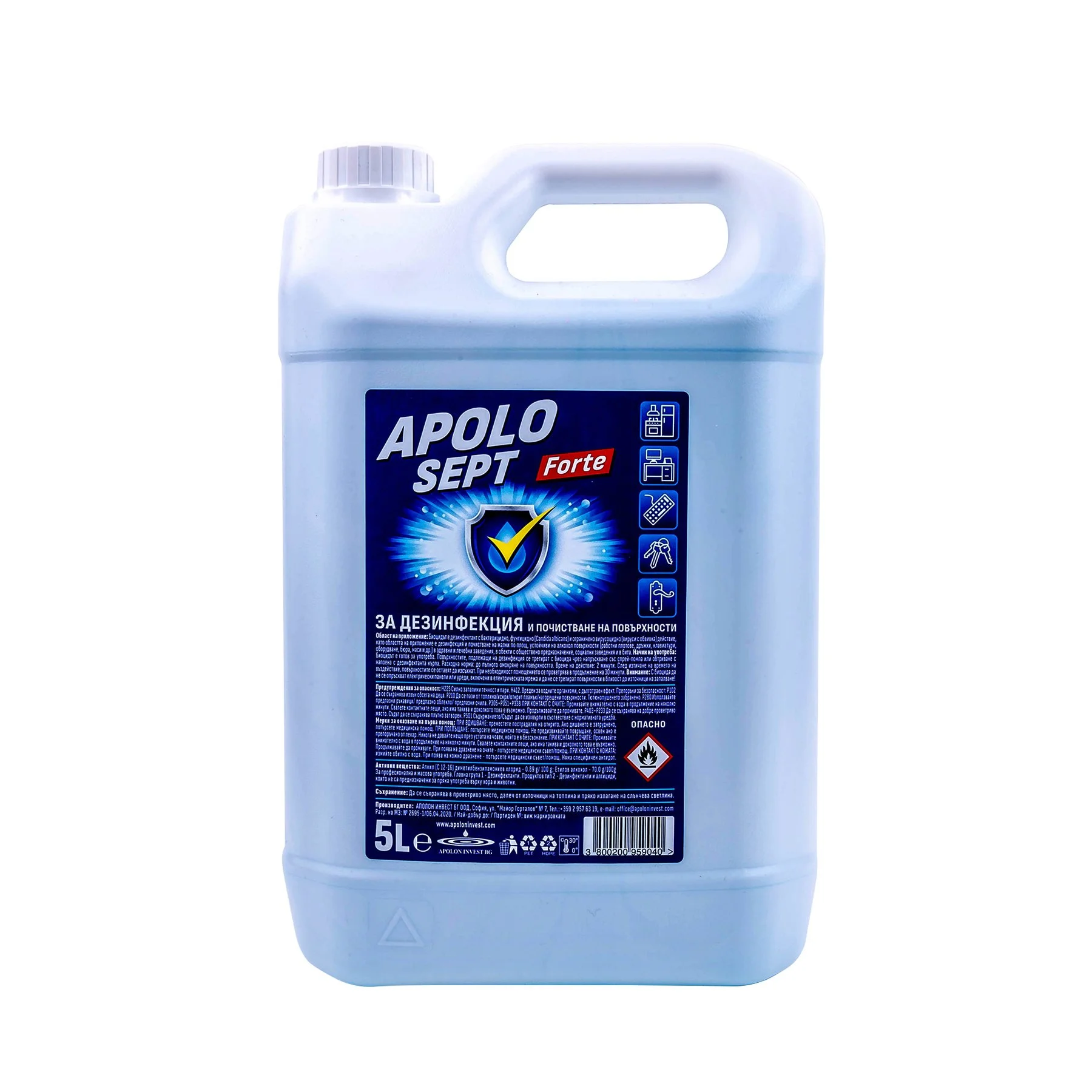 Disinfectant Apolo Sept Forte, for surfaces, 5 L