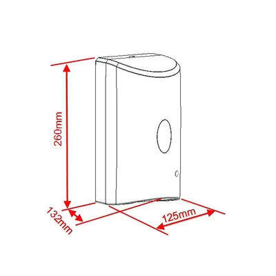 Dispenser for disinfectant of gel Office 1, sensory, 1 L, white
