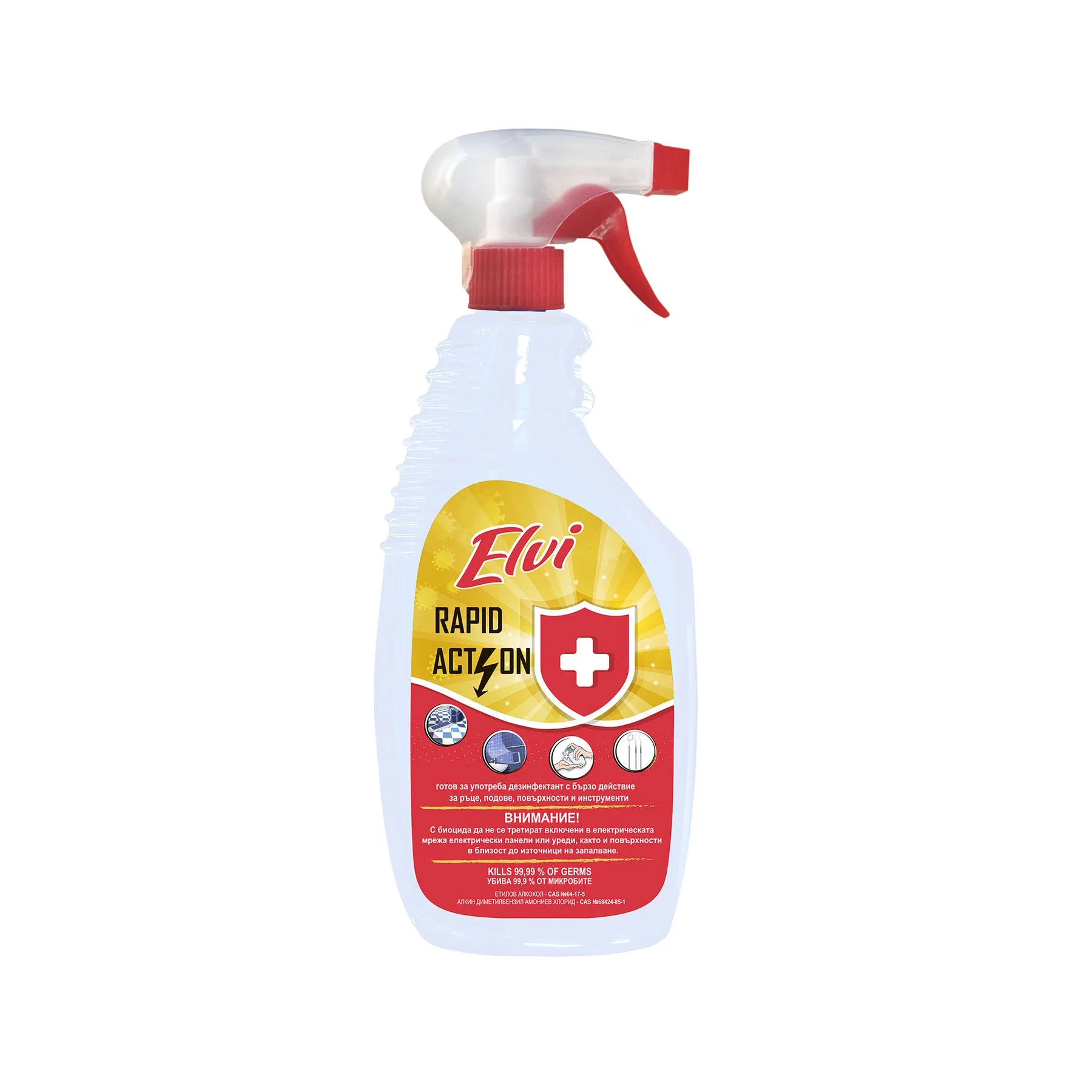 Disinfectant Elvi Rapid Action 3 in 1, with pump, 750 ml