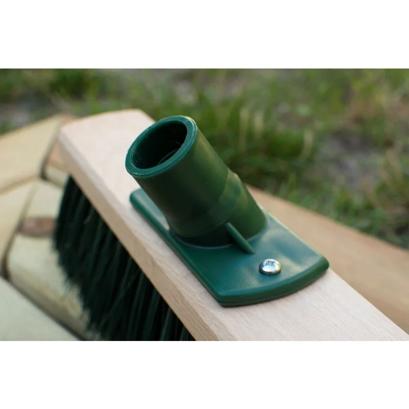 Broom York, industrial, wooden, with conical thread, 50 cm, green