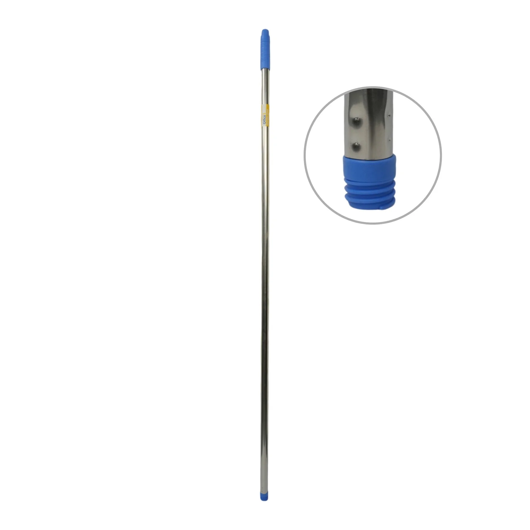 Handle for mop or broom Office 1, with straight thread, stainless steel, 130 cm