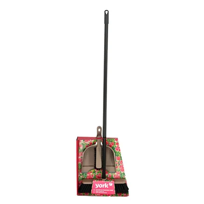 Set broom with handle and brush with dustpan for table York, 120 cm