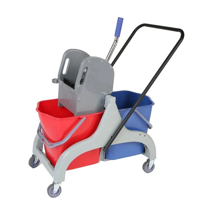 Cart for cleaning Office 1, PVC, with press, 78 х 44.5 х 91.5 cm, 2 x 23 L, 46 l