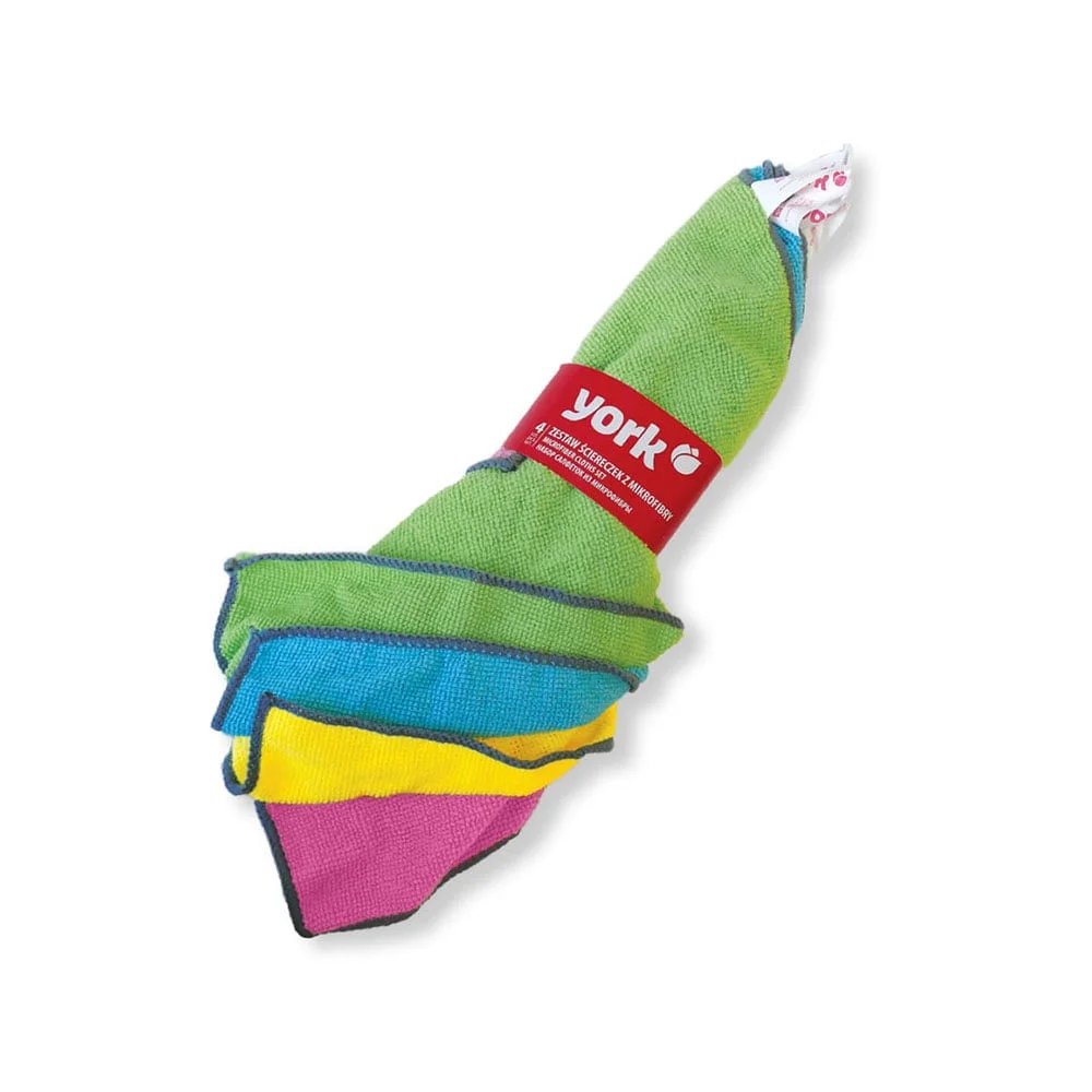 Towel York, microfiber, 30 x 30 cm, assorted, 4 count