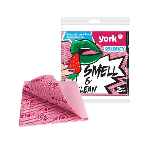 Towel York So!Juicy, flavored, strawberry, 2 count