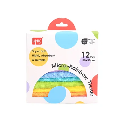 UNIC RAINBOW TOWEL MICROFIBER UNIVERSAL 30x30CM OP.12