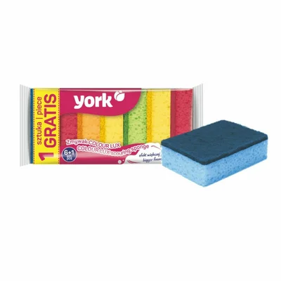 Household sponge York, double-layer, luxury, 6+1 pcs