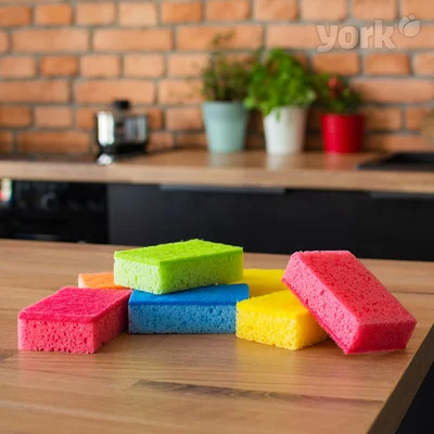 Household sponge York, double-layer, luxury, 6+1 pcs