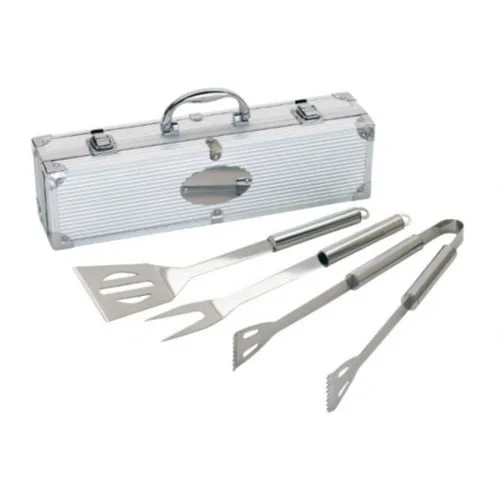 Barbecue set, made of steel, in a case