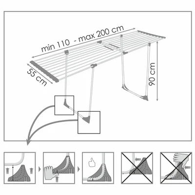 Dryer for clothes York, horizontal, up to 20 m, 110 х 55 х 10 cm
