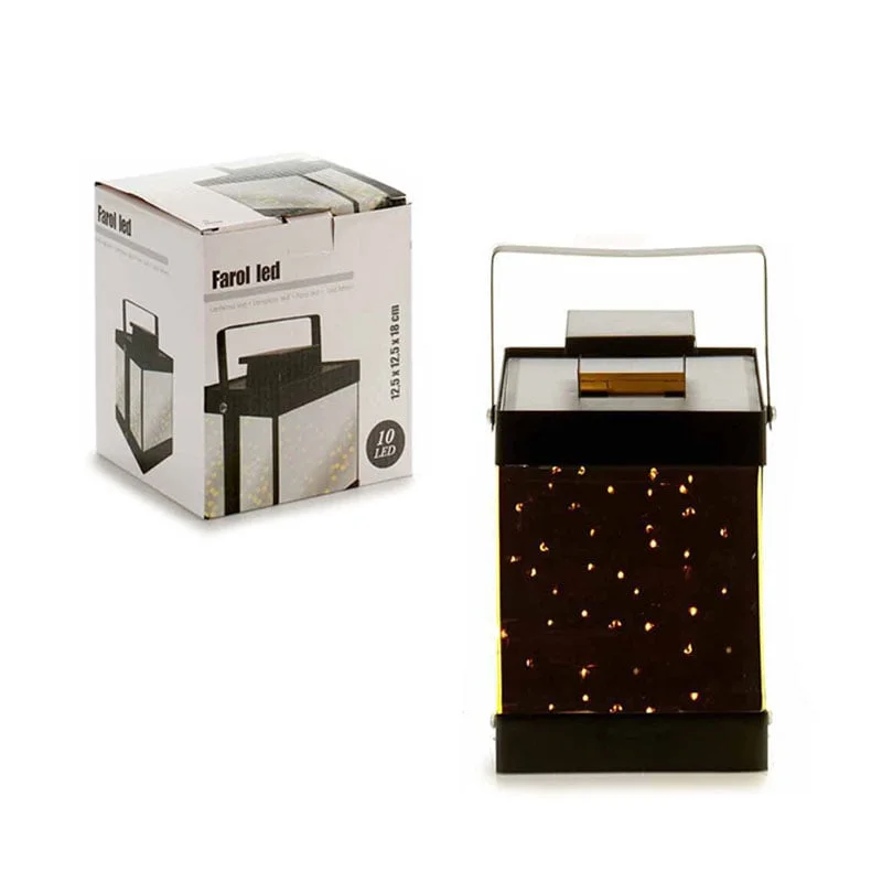 Lantern Giftdecor, 10 LED diodes, metal, small, black