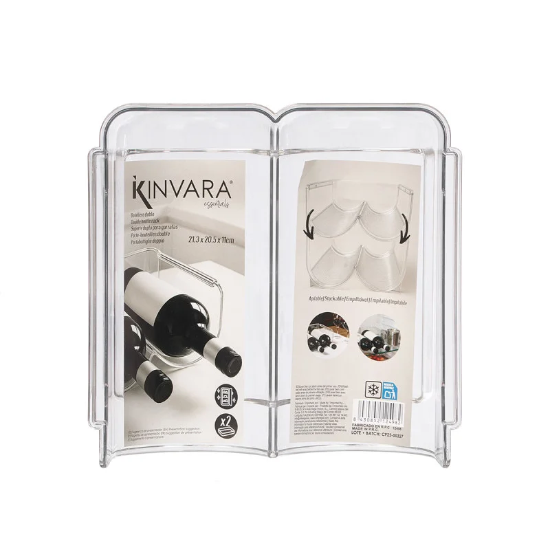 Поставка за бутилки Kinvara, за хладилник, двойна