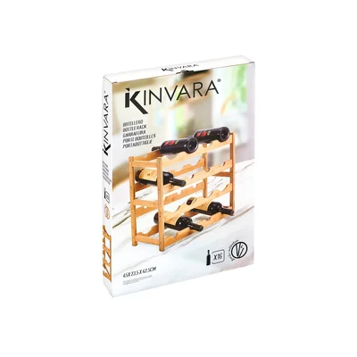 Поставка за бутилки Kinvara, бамбук, за 16 бутилки
