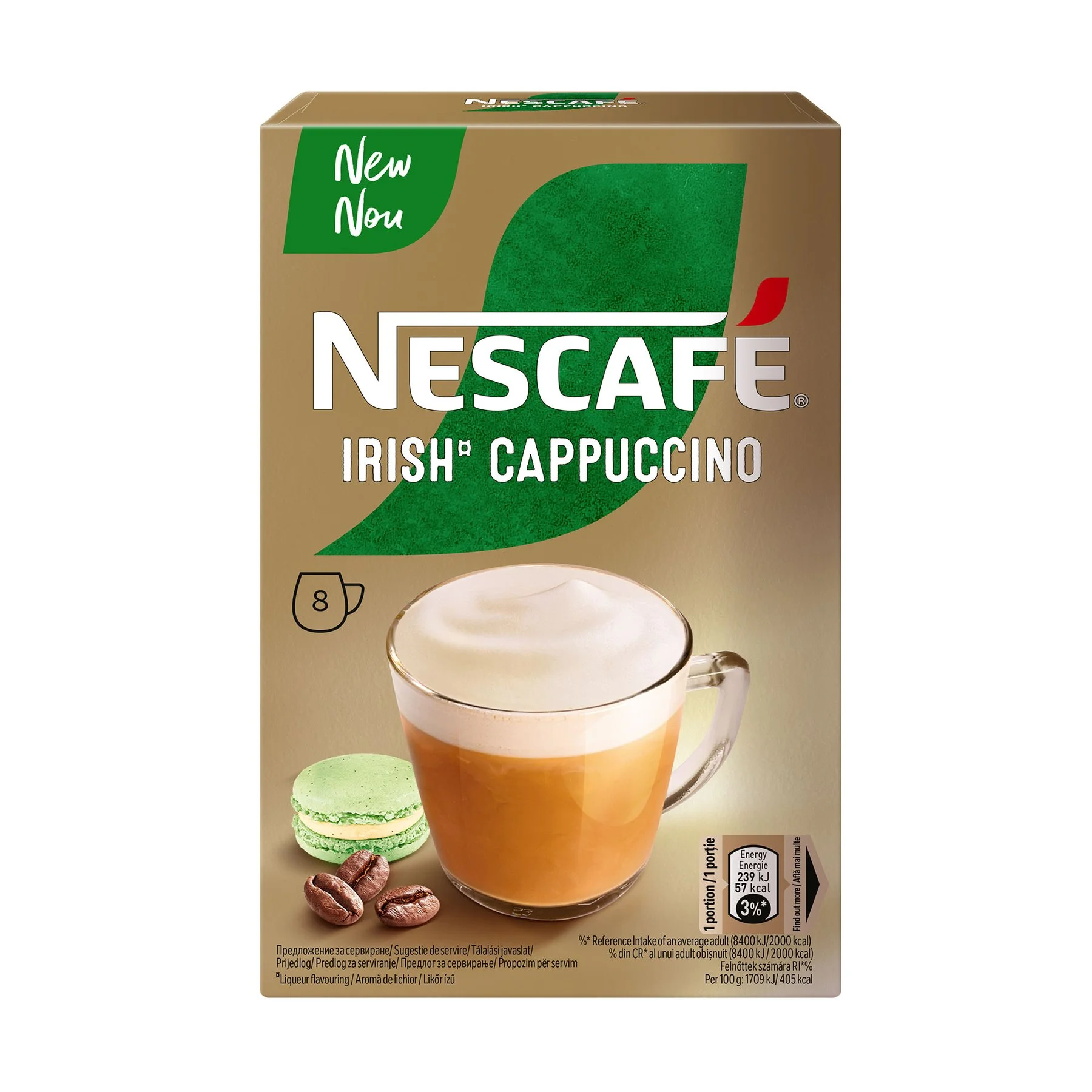 Nescafe Instant coffee Cappuccino Irish, 13.5 g, 8 pcs