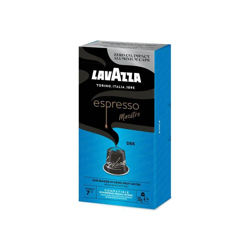 Lavazza Coffee Capsules Dek Nespresso, standard, aluminum, 10 pieces