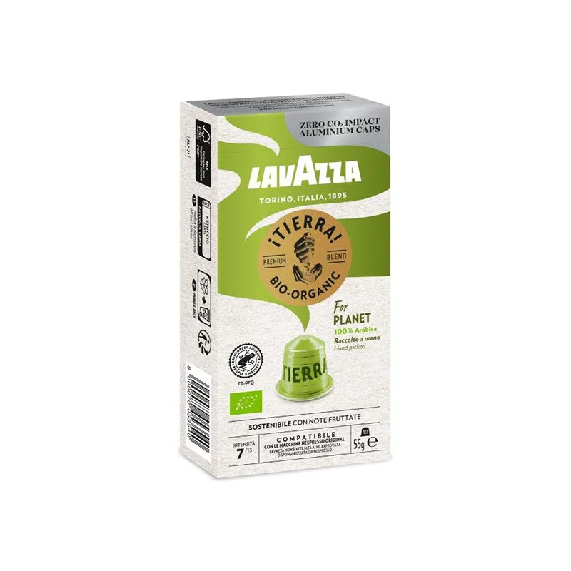 Lavazza Coffee capsule Tierra Bio Nespresso, standard, aluminum, 10 pieces