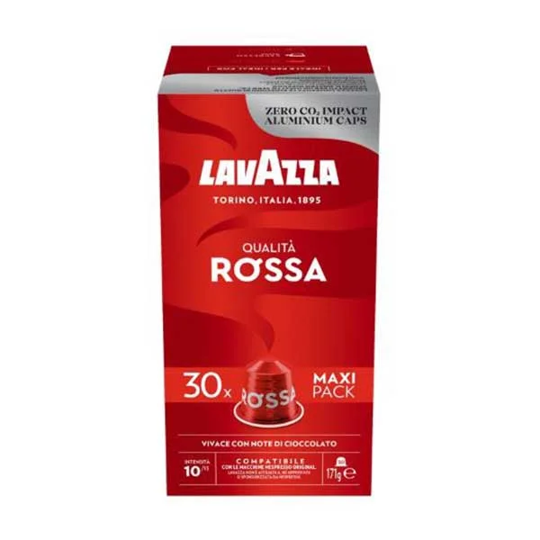 Lavazza Coffee Capsules Nespresso, Qualita Rossa Maxi, standard, 30 pcs