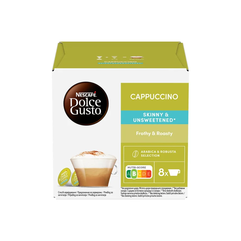 Nescafe Dolce Gusto Coffee Capsules Cappuccino Skinny Unsweetened, 16 Pieces