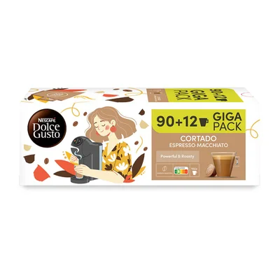 Nescafe Dolce Gusto Coffee Capsules Cortado Espresso Macchiato, Giga Pack, 102 Pieces