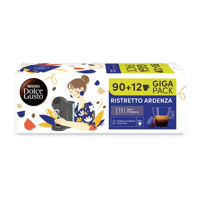 Nescafe Dolce Gusto Coffee Capsules Ristretto Ardenza, Giga Pack, 102 Pieces