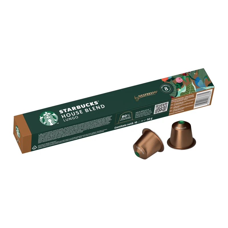 Starbucks Coffee Capsules House Blend Lungo, for Nespresso, 10 Pieces