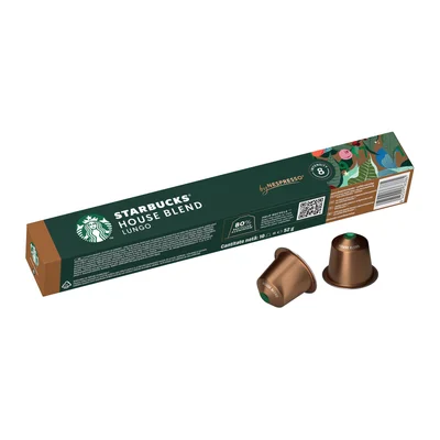 Starbucks Coffee Capsules House Blend Lungo, for Nespresso, 10 Pieces