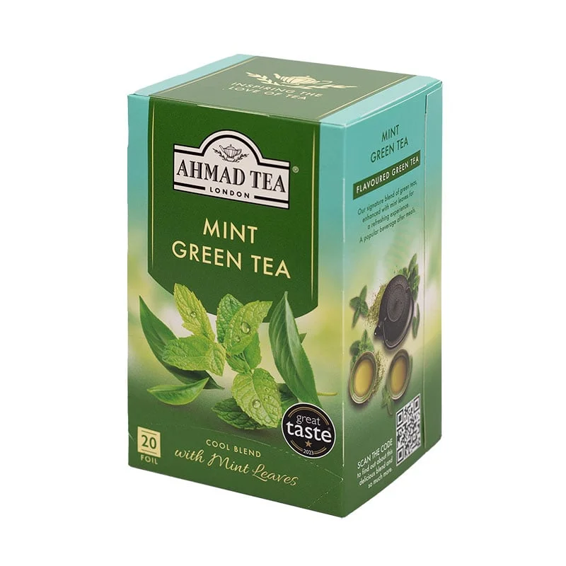 Ahmad Tea “Green Tea with Mint Leaves”, 2 g, foil-wrapped, 20 bags