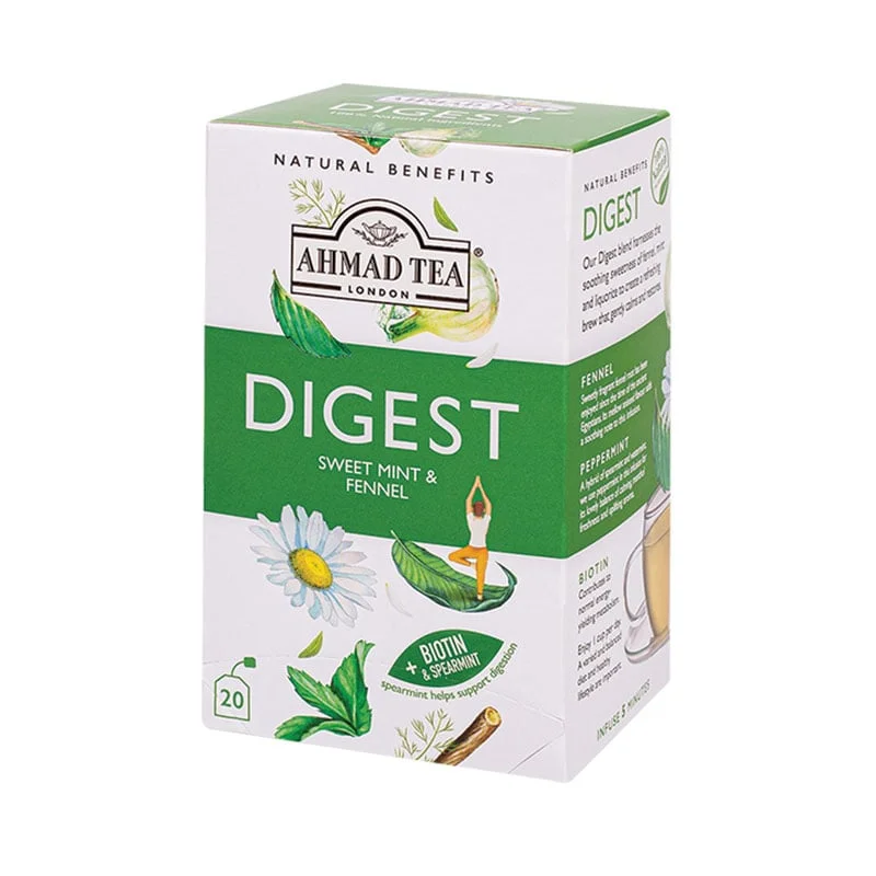 Ahmad Tea Natural Benefits “Digestion”, herbal, tea bags, 20