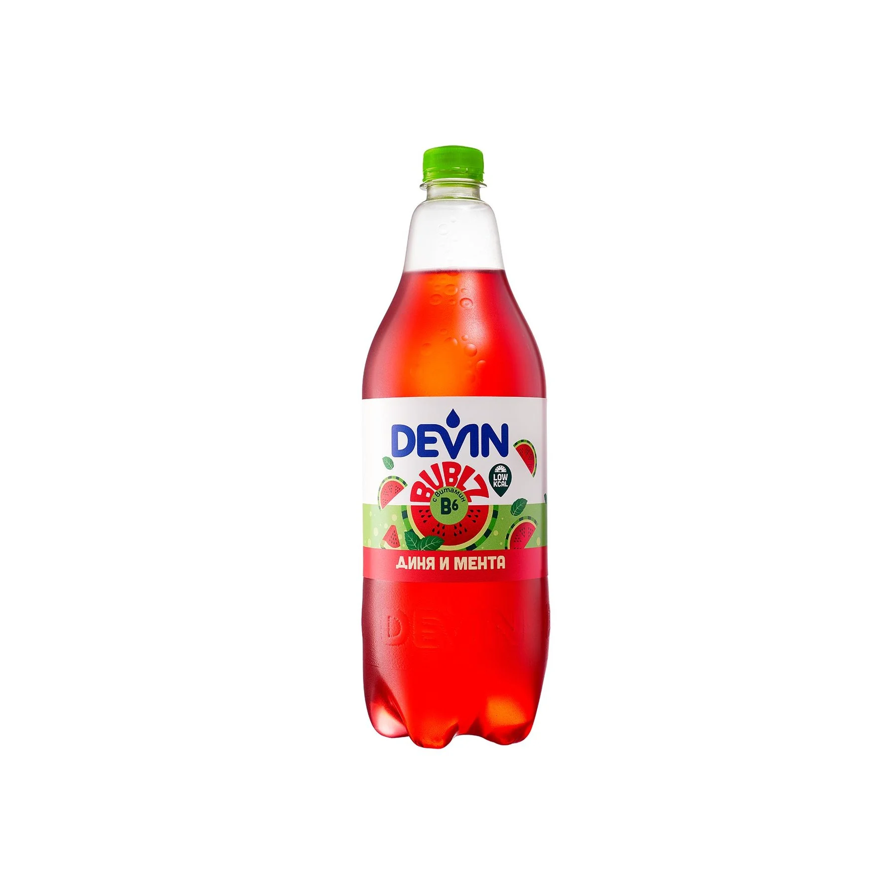 Devin Sparkling Drink Bublz, watermelon and mint, 450 ml