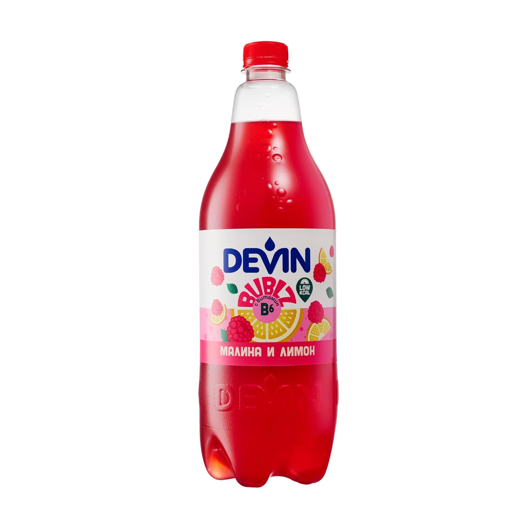 Devin Sparkling drink Bublz, raspberry & lemon, 1.2 L