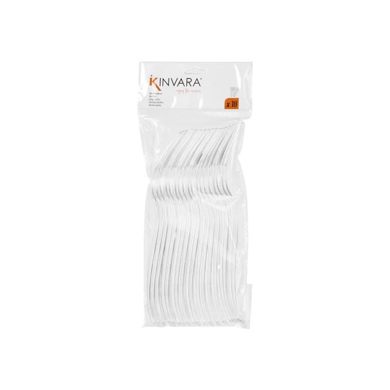 Вилици Kinvara, пластмасови, прозрачни, 18 броя