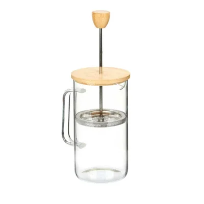 Кана с преса Vivalto, боросиликатно стъкло, с бамбуков капак, 600 ml