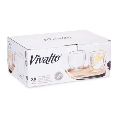 Чаша за вода Vivalto, боросиликатно стъкло, 245 ml, 6 броя