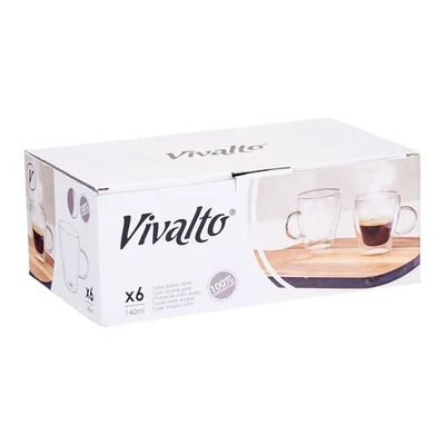 Чаша за кафе Vivalto, боросиликатно стъкло, 140 ml, 6 броя