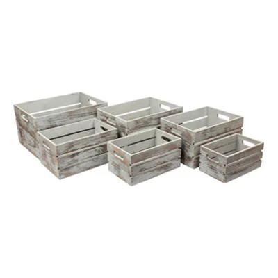 Small Foot Box, wooden, gray, 6 pcs