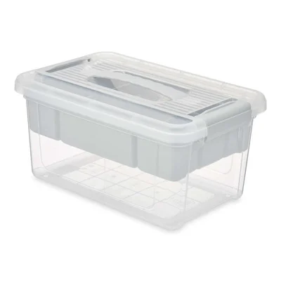 Кутия с капак и органайзер Kipit, 5 L, сив